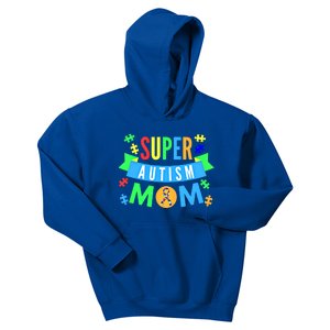 Super Autism Mom For Mothers Raising Awareness And Support Gift Kids Hoodie