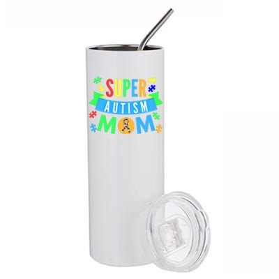 Super Autism Mom For Mothers Raising Awareness And Support Gift Stainless Steel Tumbler