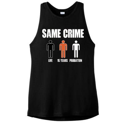 Same Crime Life 15 Years Probation Equality Ladies PosiCharge Tri-Blend Wicking Tank