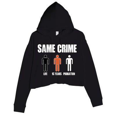 Same Crime Life 15 Years Probation Equality Crop Fleece Hoodie