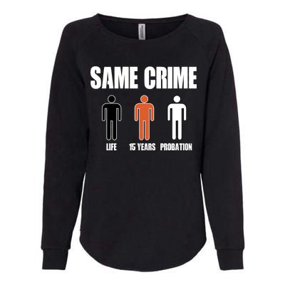 Same Crime Life 15 Years Probation Equality Womens California Wash Sweatshirt