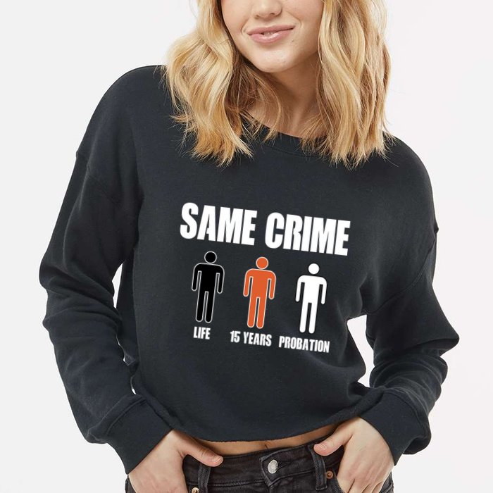 Same Crime Life 15 Years Probation Equality Cropped Pullover Crew