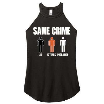 Same Crime Life 15 Years Probation Equality Women's Perfect Tri Rocker Tank