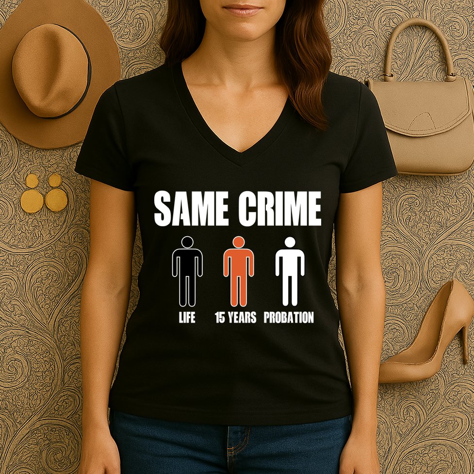 Same Crime Life 15 Years Probation Equality Women's V-Neck T-Shirt