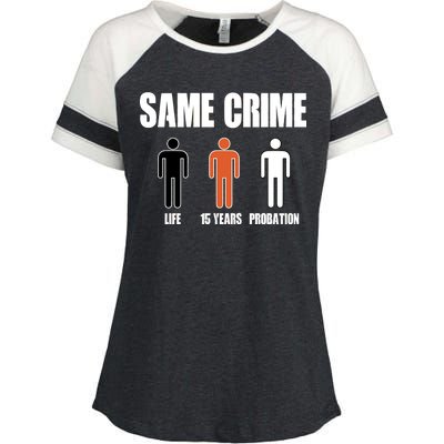 Same Crime Life 15 Years Probation Equality Enza Ladies Jersey Colorblock Tee