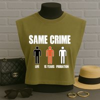 Same Crime Life 15 Years Probation Equality Garment-Dyed Women's Muscle Tee