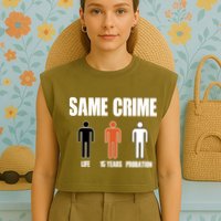 Same Crime Life 15 Years Probation Equality Garment-Dyed Women's Muscle Tee