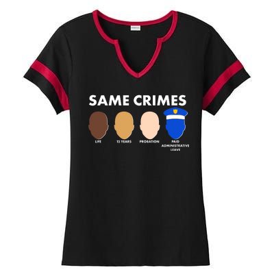 Same Crimes Black Lives Matter Ladies Halftime Notch Neck Tee