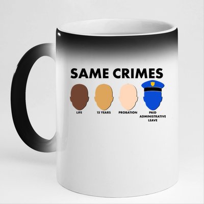 Same Crimes Black Lives Matter 11oz Black Color Changing Mug