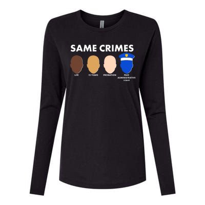 Same Crimes Black Lives Matter Womens Cotton Relaxed Long Sleeve T-Shirt