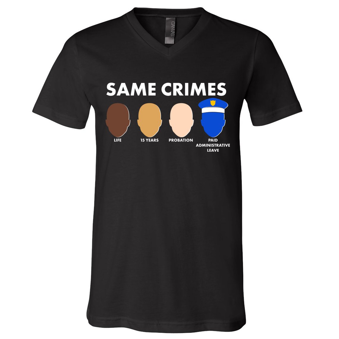 Same Crimes Black Lives Matter V-Neck T-Shirt