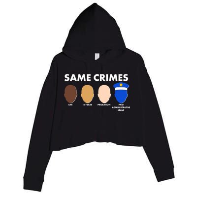 Same Crimes Black Lives Matter Crop Fleece Hoodie