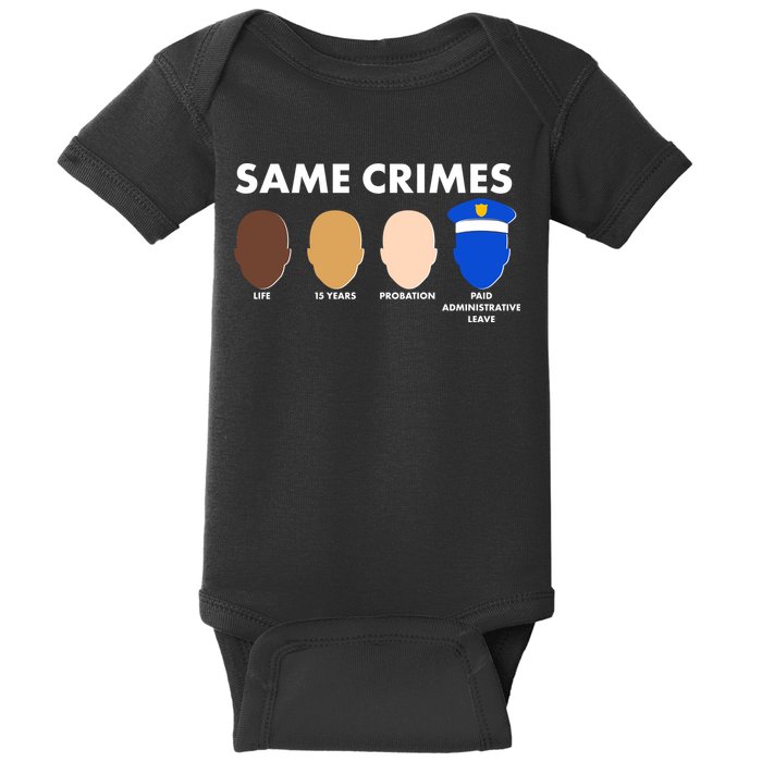 Same Crimes Black Lives Matter Baby Bodysuit
