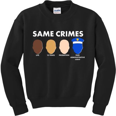 Same Crimes Black Lives Matter Kids Sweatshirt