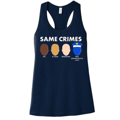 Same Crimes Black Lives Matter Women's Racerback Tank