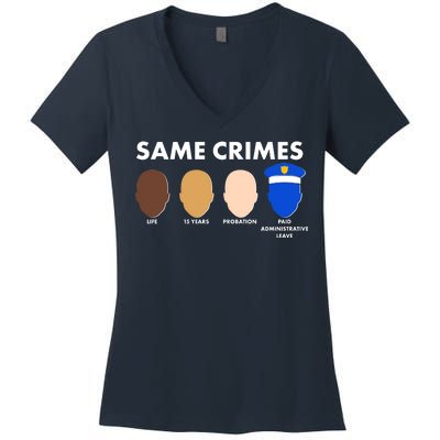 Same Crimes Black Lives Matter Women's V-Neck T-Shirt