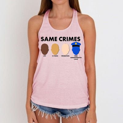 Same Crimes Black Lives Matter Women's Knotted Racerback Tank