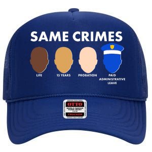 Same Crimes Black Lives Matter High Crown Mesh Back Trucker Hat