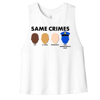 Same Crimes Black Lives Matter Women's Racerback Cropped Tank