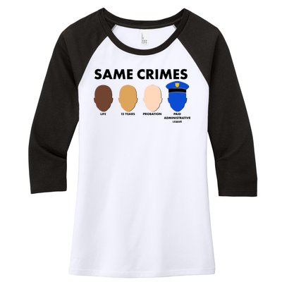 Same Crimes Black Lives Matter Women's Tri-Blend 3/4-Sleeve Raglan Shirt