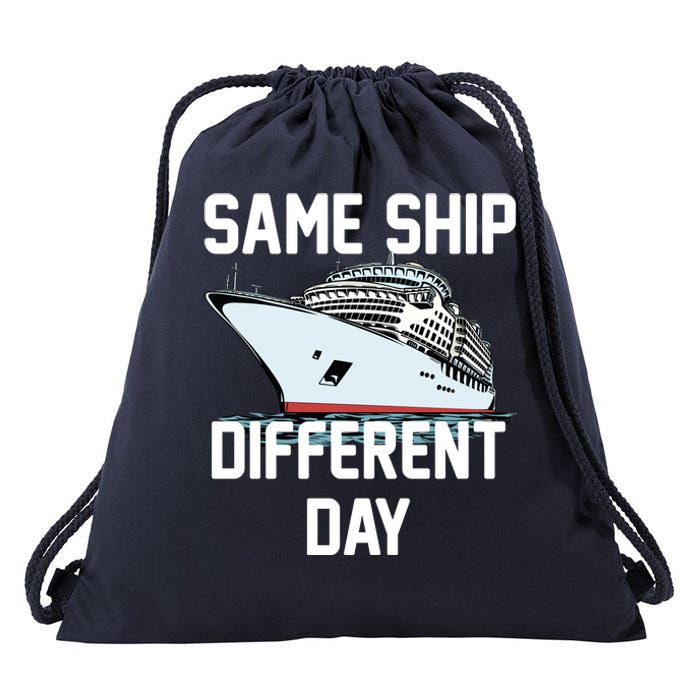 Same Ship Different Day Drawstring Bag