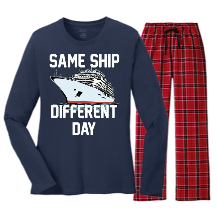 Same Ship Different Day Women's Long Sleeve Flannel Pajama Set 