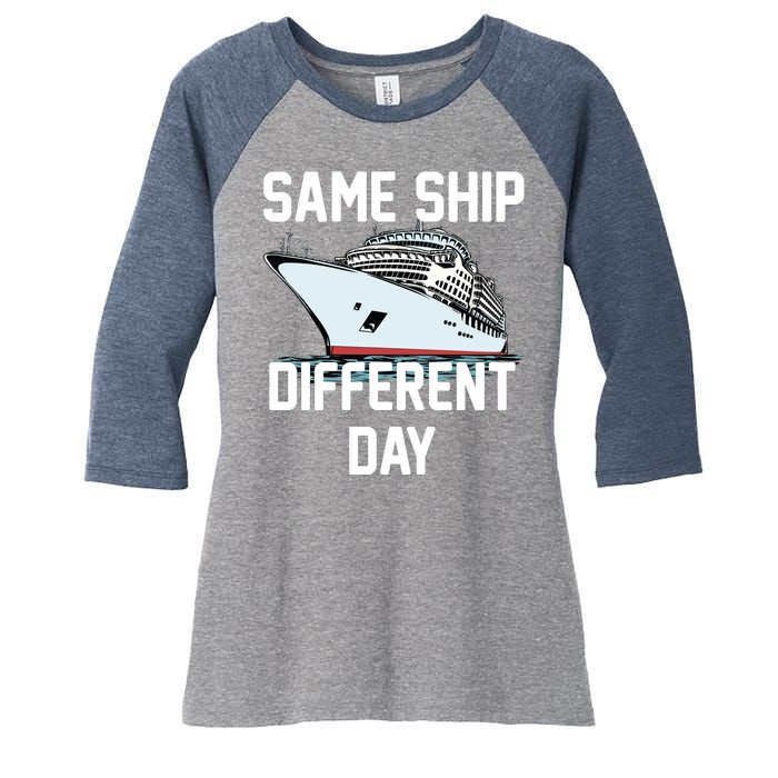 Same Ship Different Day Women's Tri-Blend 3/4-Sleeve Raglan Shirt