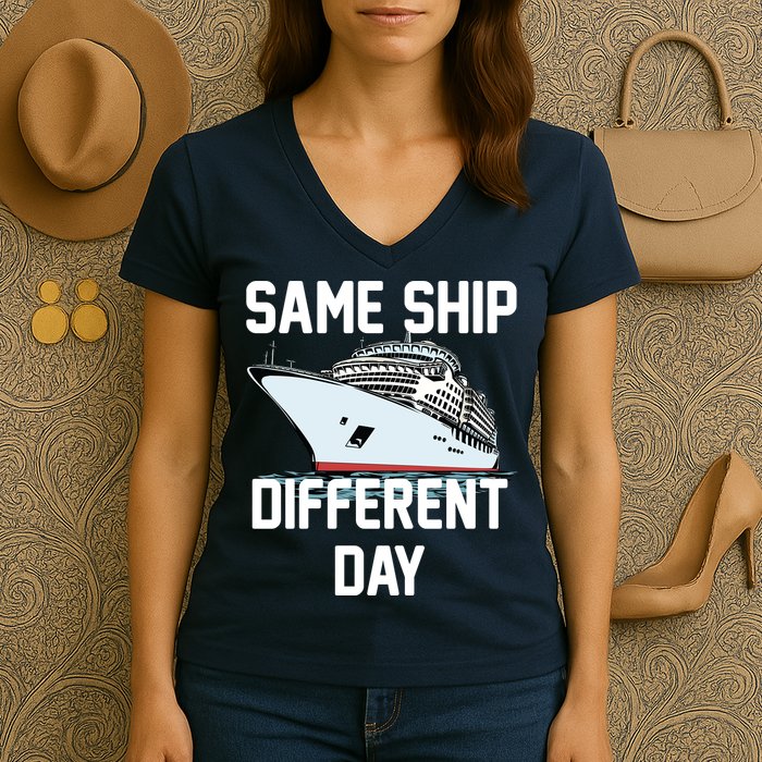 Same Ship Different Day Women's V-Neck T-Shirt