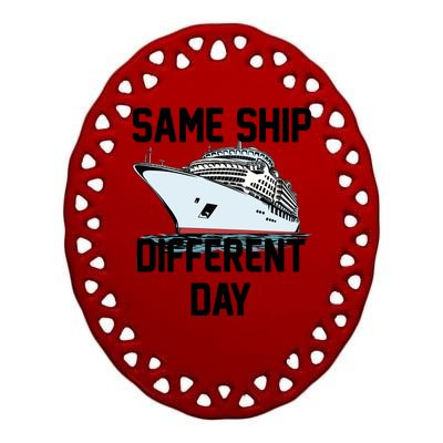 Same Ship Different Day Ceramic Oval Ornament