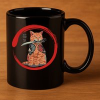 Samurai Cattana Emblem 11oz C Handle Ceramic Mug