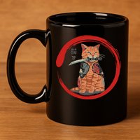 Samurai Cattana Emblem 11oz C Handle Ceramic Mug
