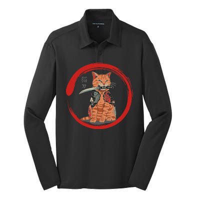 Samurai Cattana Emblem Silk Touch Performance Long Sleeve Polo