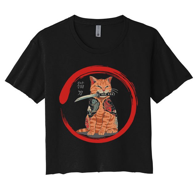 Samurai Cattana Emblem Crop Top