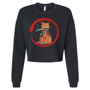 Samurai Cattana Emblem Cropped Pullover Crew