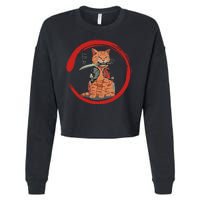 Samurai Cattana Emblem Cropped Pullover Crew