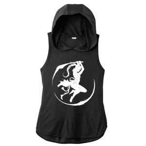 Samurai Lady Katana Slashing Circle Ladies PosiCharge Tri-Blend Wicking Draft Hoodie Tank