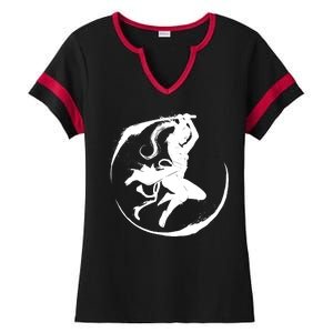 Samurai Lady Katana Slashing Circle Ladies Halftime Notch Neck Tee