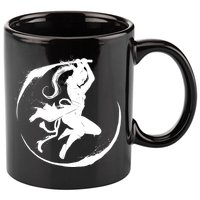 Samurai Lady Katana Slashing Circle 11oz C Handle Ceramic Mug