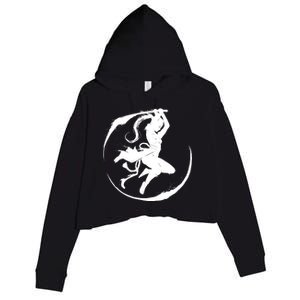 Samurai Lady Katana Slashing Circle Crop Fleece Hoodie