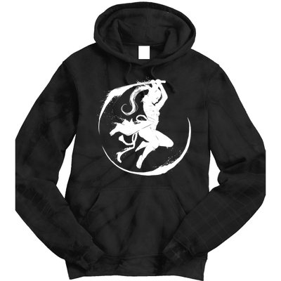 Samurai Lady Katana Slashing Circle Tie Dye Hoodie