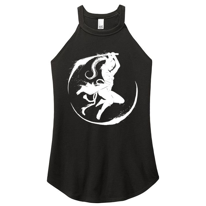 Samurai Lady Katana Slashing Circle Women's Perfect Tri Rocker Tank