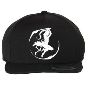 Samurai Lady Katana Slashing Circle Wool Snapback Cap