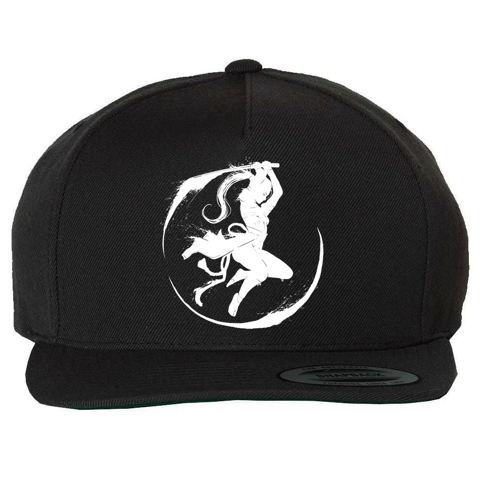 Samurai Lady Katana Slashing Circle Wool Snapback Cap