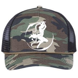 Samurai Lady Katana Slashing Circle Retro Rope Trucker Hat Cap