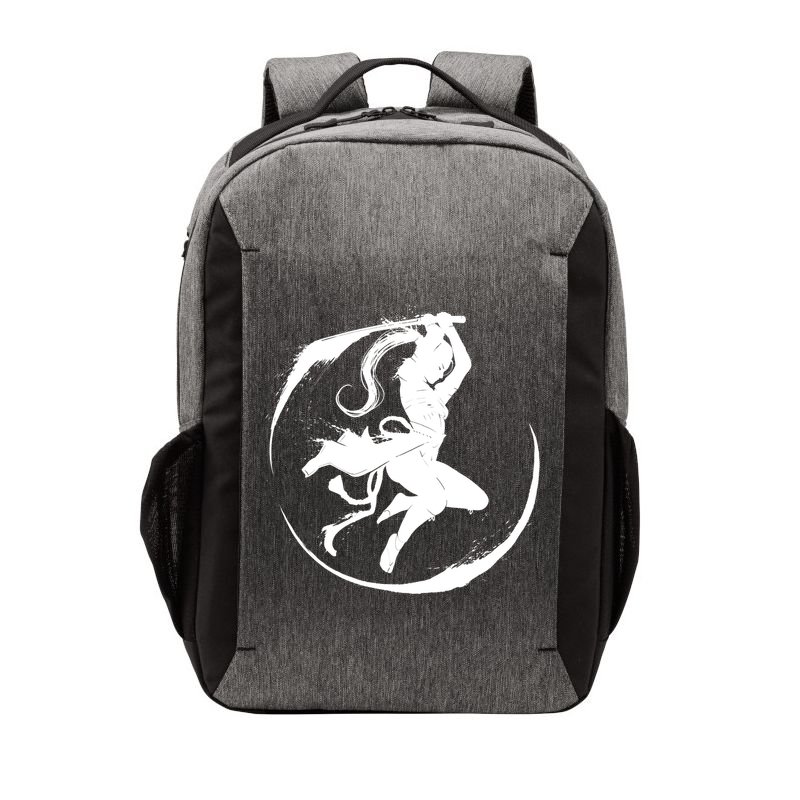 Samurai Lady Katana Slashing Circle Vector Backpack