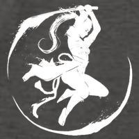 Samurai Lady Katana Slashing Circle Vector Backpack