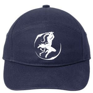 Samurai Lady Katana Slashing Circle 7-Panel Snapback Hat