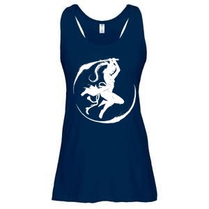 Samurai Lady Katana Slashing Circle Ladies Essential Flowy Tank