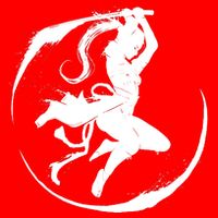 Samurai Lady Katana Slashing Circle Button