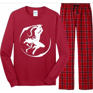 Samurai Lady Katana Slashing Circle Long Sleeve Pajama Set